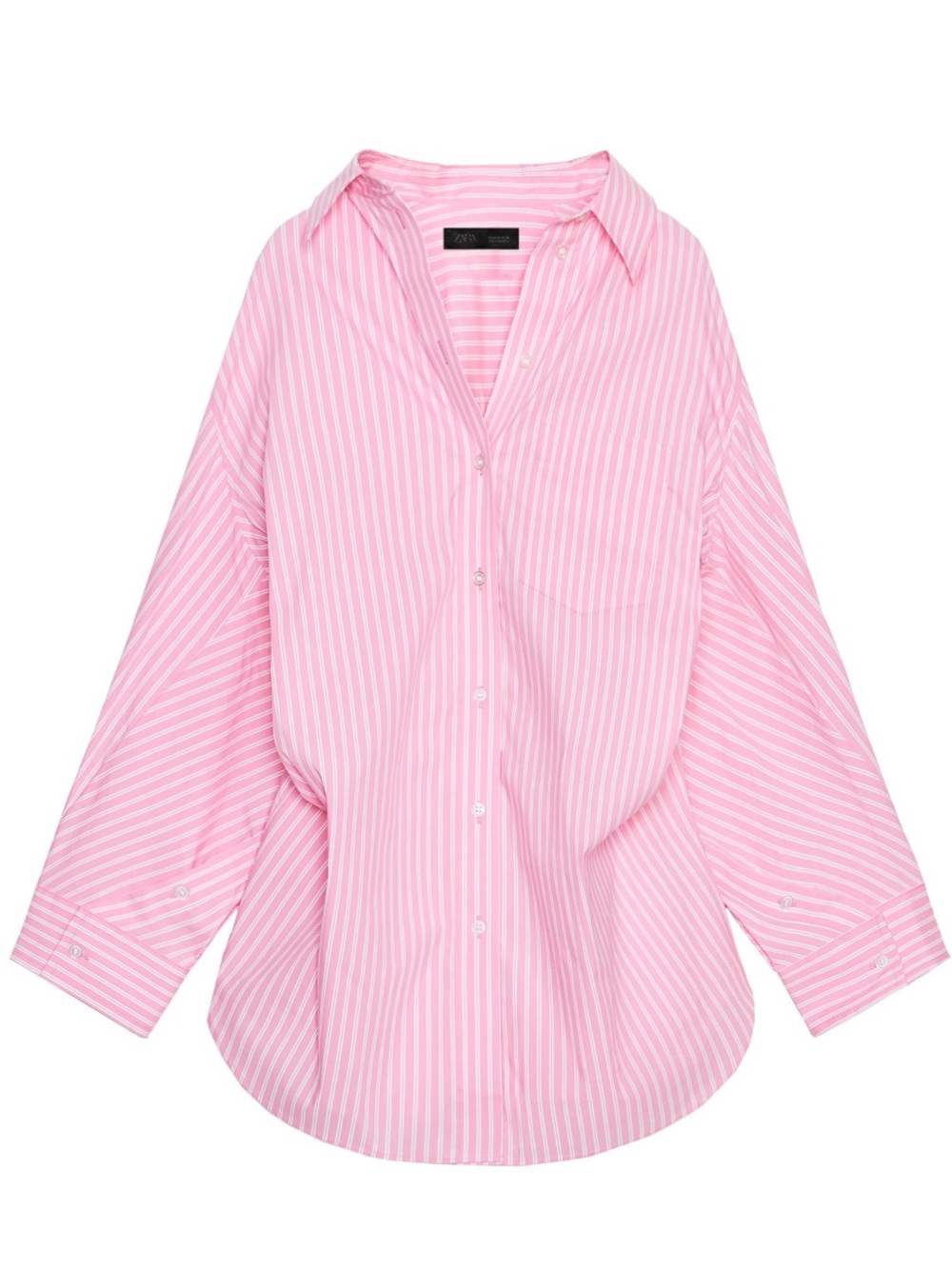 ZARA striped oversized poplin button up shirt